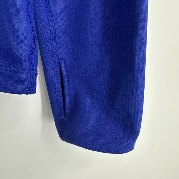 3/$25 Nike Pro Dri Fit Half Zip Pullover Top M Embossed Snake Skin Print Blue - Picture 6 of 8